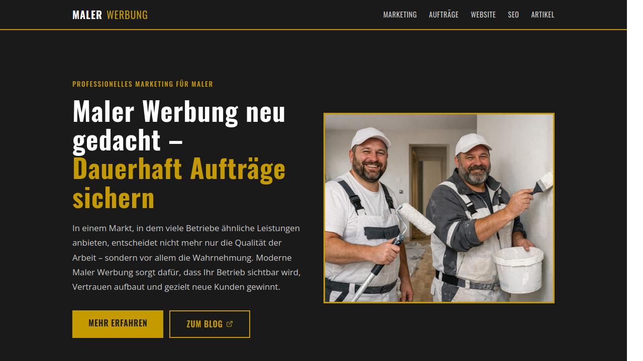 Maler Werbung – Dauerhaft Aufträge sichern