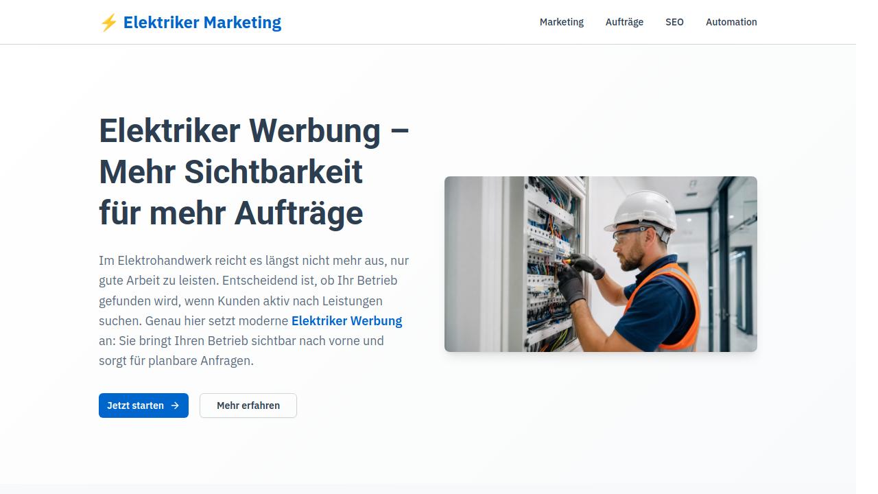 Elektriker Werbung & Marketing - Mehr Aufträge finden