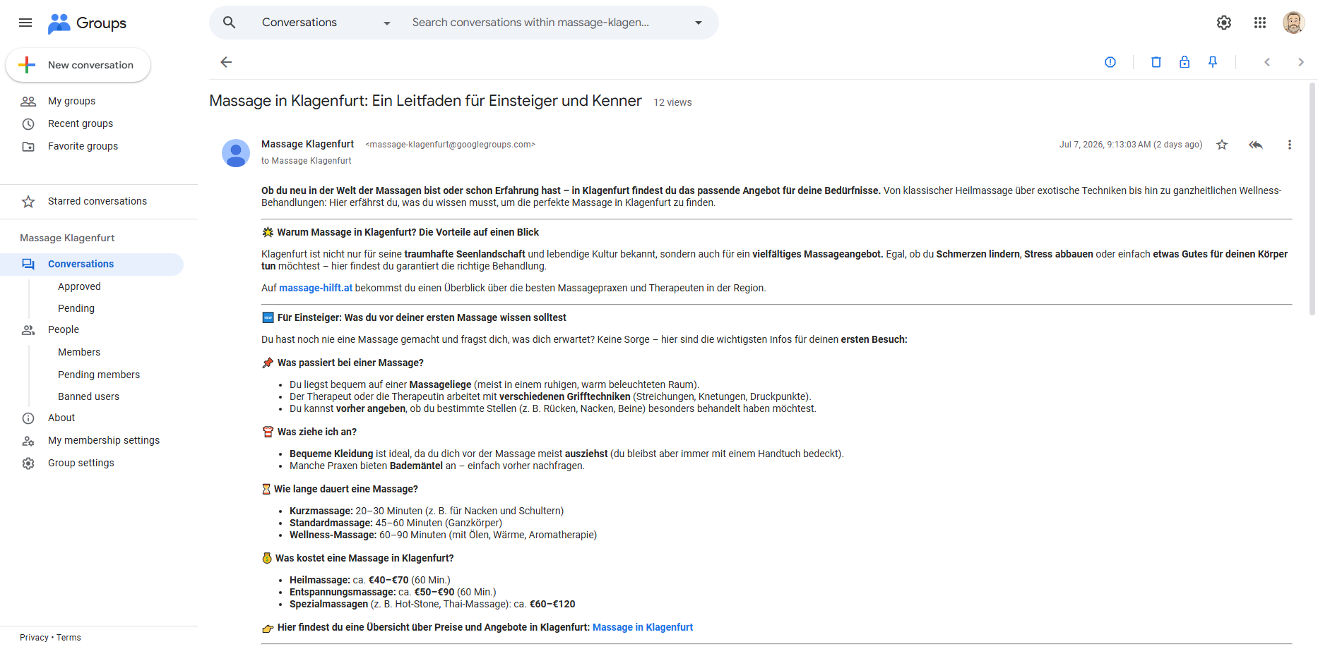 Ganzheitliche Massagen in Klagenfurt